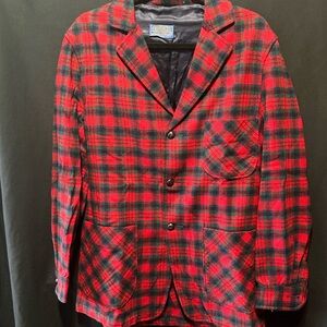 Pendleton Red and Green Wool Blazer